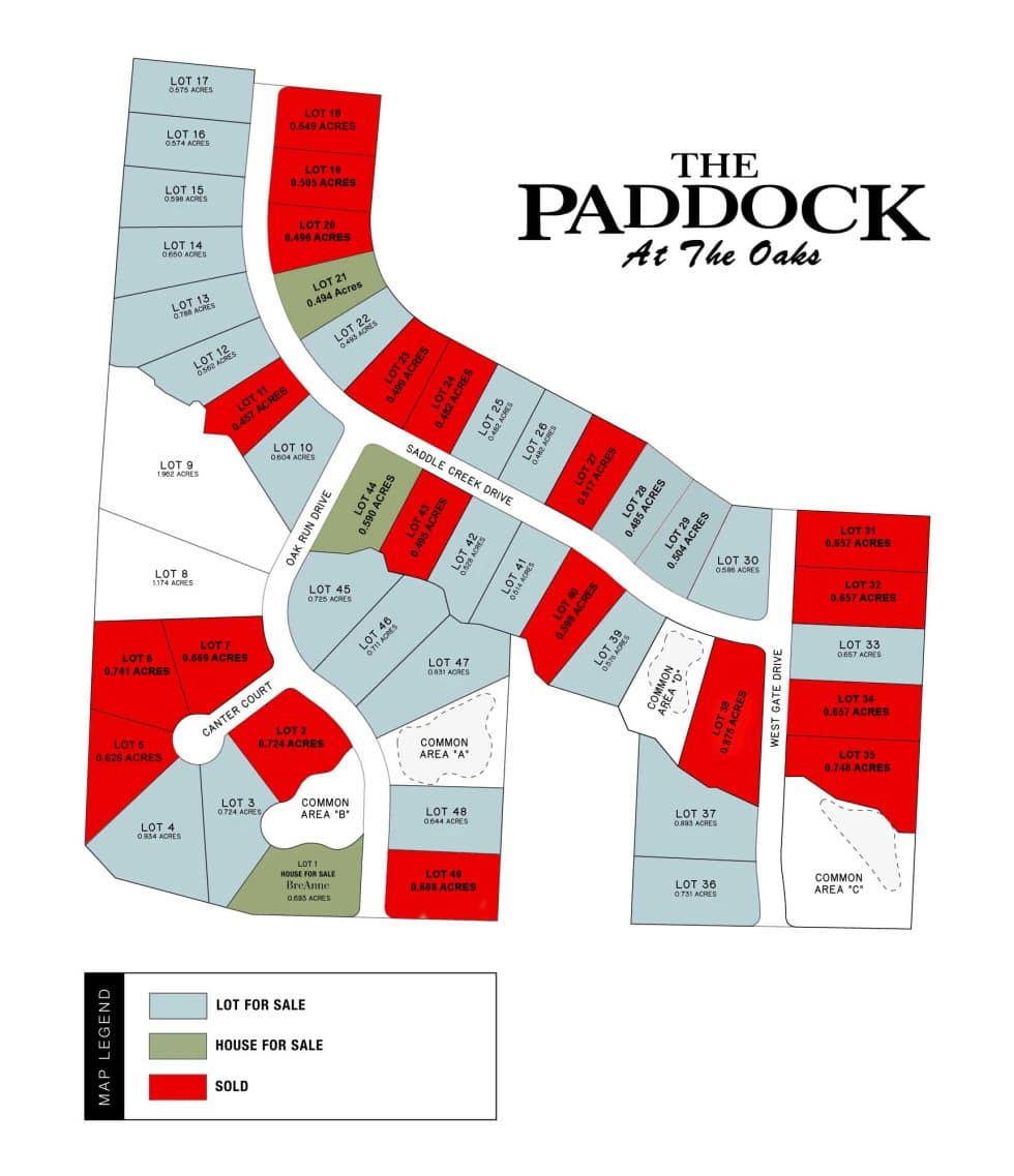 The Paddock at the Oaks Lots Homes Custom Builds Paducah